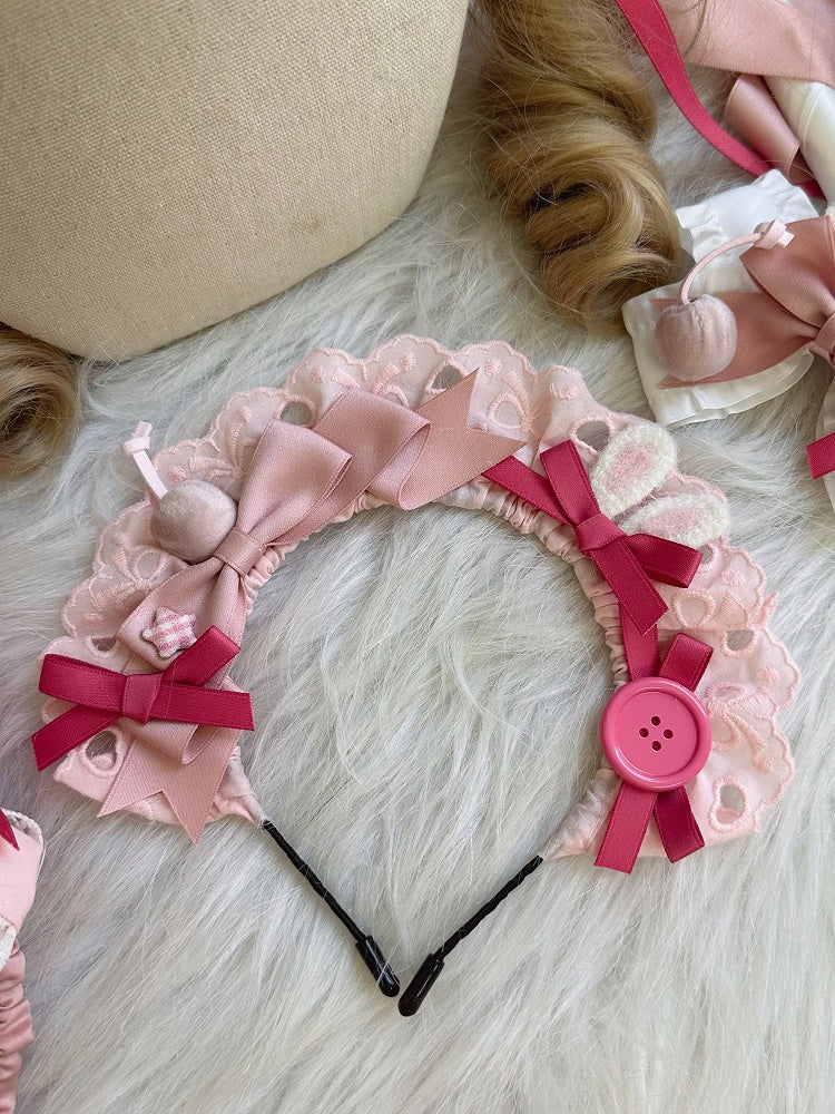 Pink Sweet KC Lolita Details Design Lace Bow