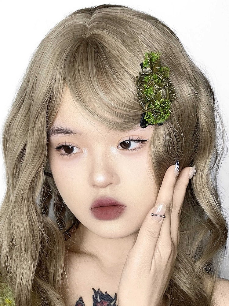 Schmetterling Moss Kei Haarspange Grün Bronze Mori