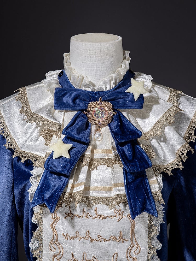 Ouji Accents Velvet Star Shimmering + Top Bloomer Shorts with Lolita Blue Split-Tail