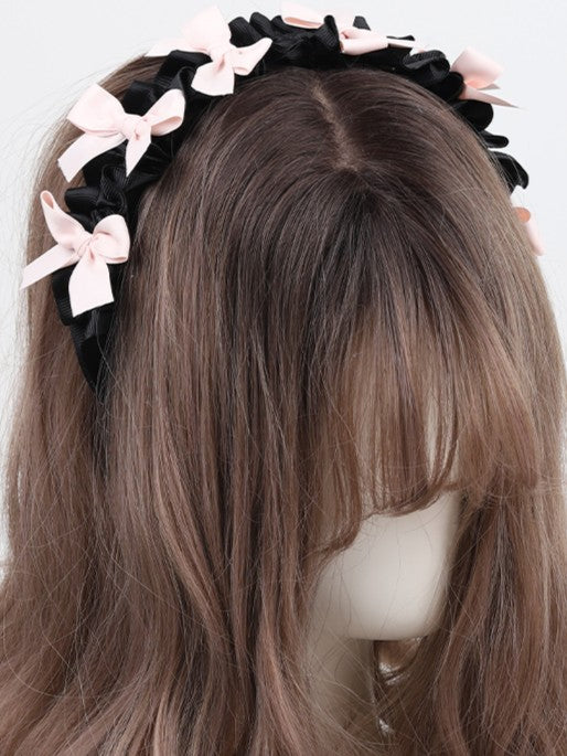 Pink Black Sweet Lolita KC Bowknot