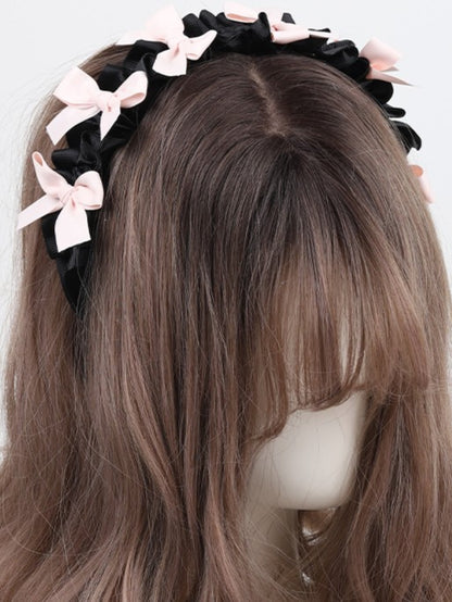 Pink Black Sweet Lolita KC Bowknot