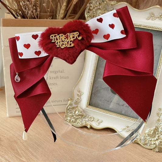 Rhinestone Sweet Heart Hairclip Red Charm Lolita With Design KC