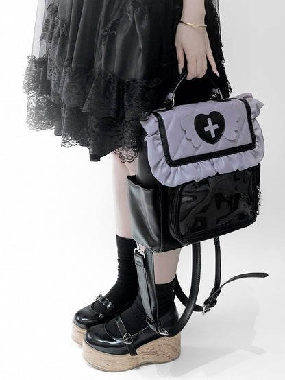 Bag Ita Purple Accents Black with Jirai Wing Kei and Angel Heart