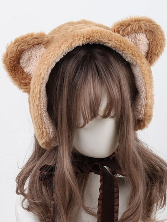 Cute Ear Furry Earmuffs Lolita Bear