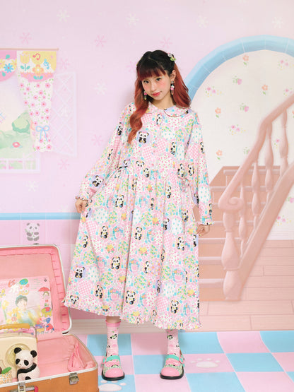 ピンクパンダのピーターパンカラードレス