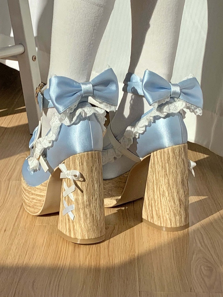 Alice in Wonderland Vibes Alice Blue Sweet Lolita Platforms Mary Janes