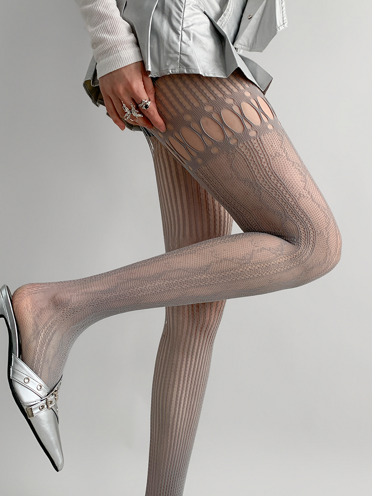Lace Tights Cutout Colors Asymmetric 5
