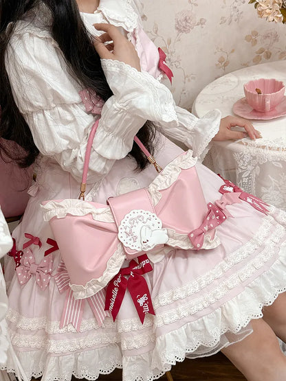Bag Pink Sweet Hand Crossbody Lolita / Bowknot-Shaped