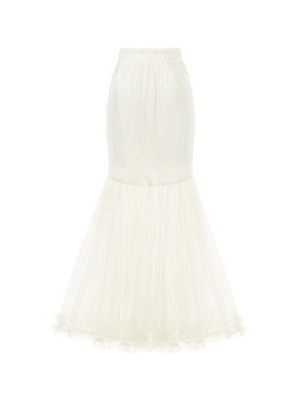 Mermaid Tulle Hem Waist Under Skirt Elastic