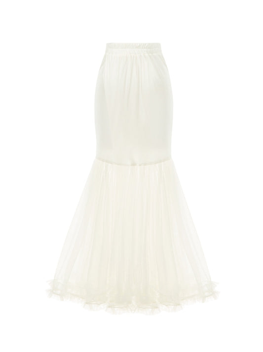 Mermaid Tulle Hem Waist Under Skirt Elastic