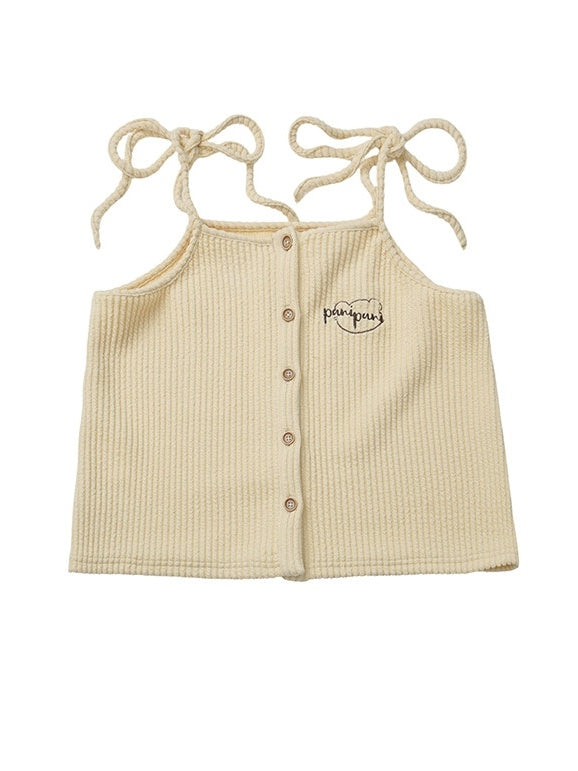 Tie Top Yellow Cami Straps - Shoulder