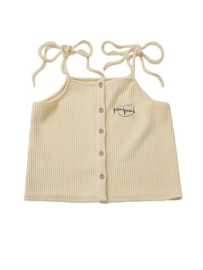 Tie Top Yellow Cami Straps - Shoulder