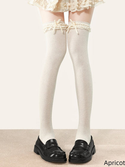 Bow Decoration Lolita 7 Lace-Trimmed Colors with Stockings