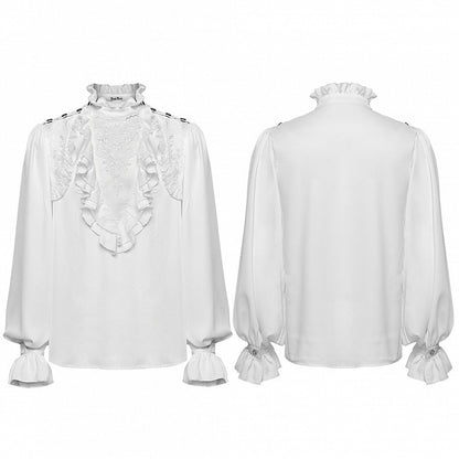 Shirt Pullover Men's Gothic White Glamorous