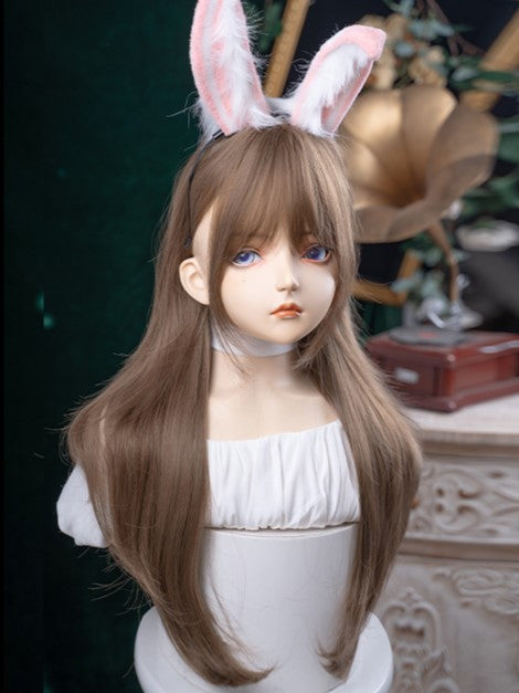 Wig Light With Wavy 72CM Air Brown Bangs Length