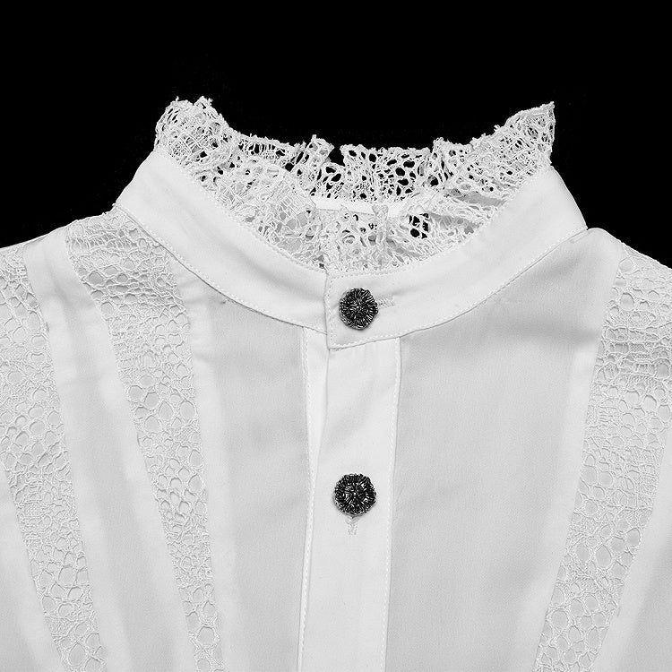White Men's Sharp Teeth Segmentation Shirt