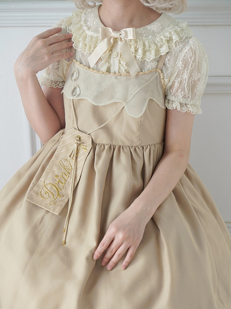 Peter Sleeves Blouse Apricot Lolita Short Pan Collar