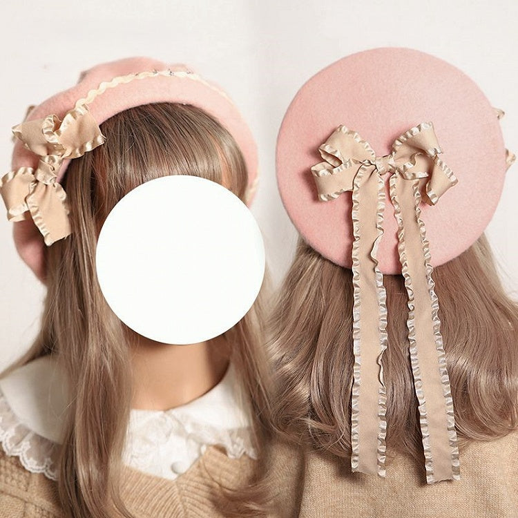 – Color Embellished Bows 12 Beret Options Ruffled