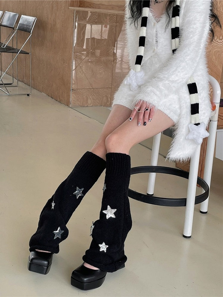 Leg White/Black Warmers Decoration Star
