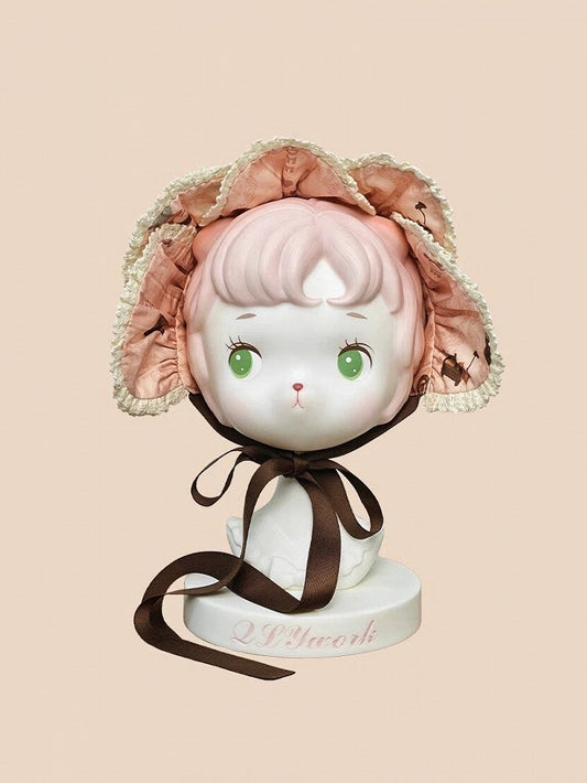 Pink Lolita Scalloped Edge Printed Hairband with Brown Bows - Stars Fall on the Foggy Island