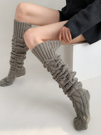 Knit Openwork Cable Stockings