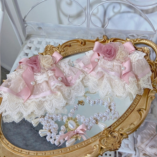 Cuffs Lace Lolita Wrist Flower Bow Decorated