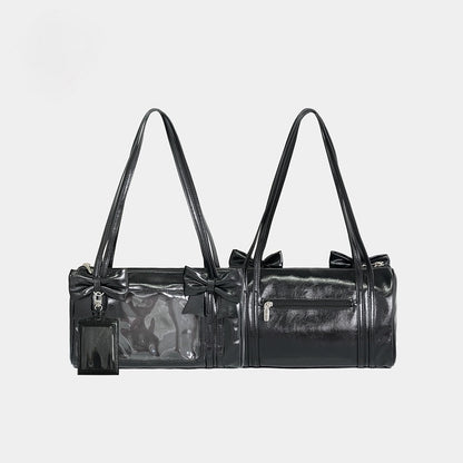 Black Daily Window Ita Bag Display PU Bow with
