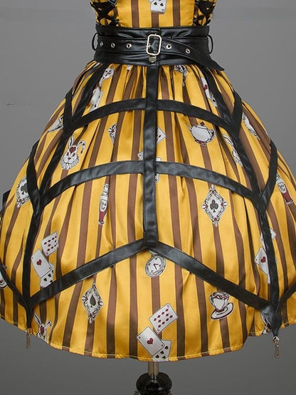 PU Black Lolita Spider Web Punk Overlay