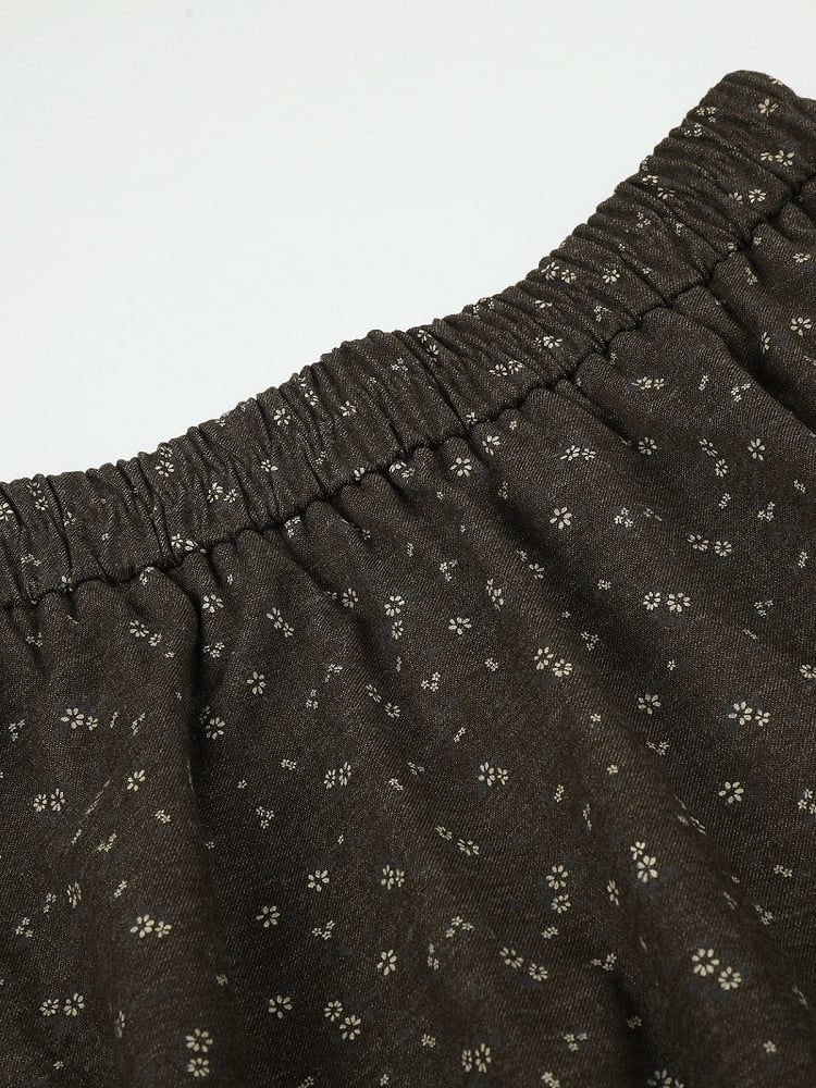 Retro Fall Kawaii Coffee Floral A Line Skirt Design - Languid Park