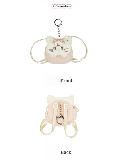 Cute Chain White Purse Coin Pink Plushie Key Kitty-shaped