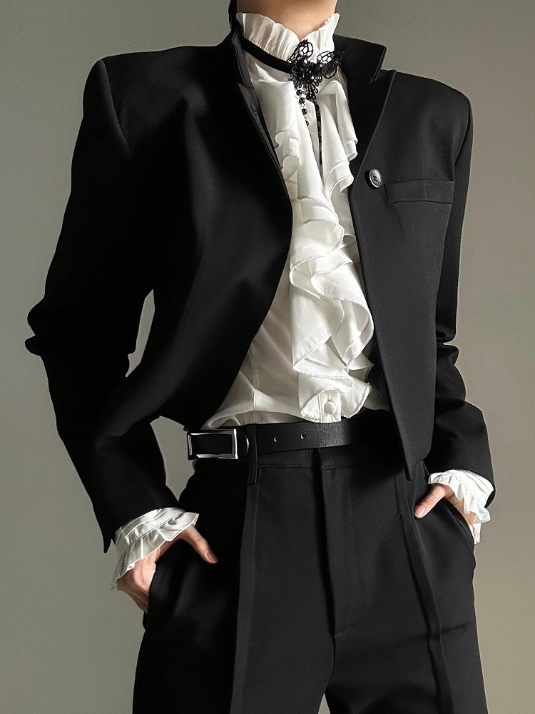 Elegant Choker Teardrop Ouji Necklace Bead Black Pendant Flower Chains with Lace Lolita