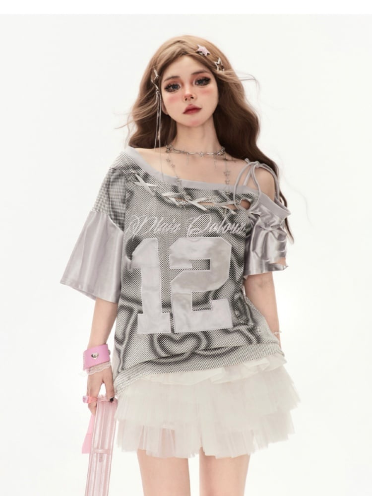 ホワイトチュールミニティアードスカート