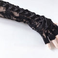 Black/White Gothic Lace-up Arm Warmers