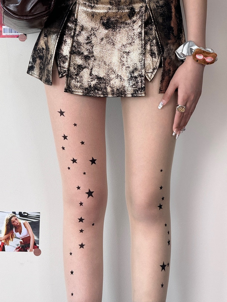 Nude Tights Star Bittersweet Print