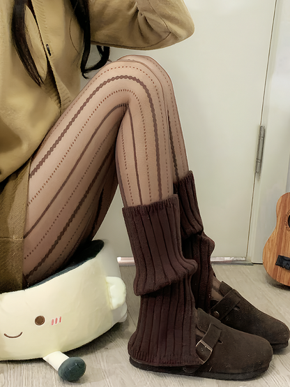 ミルクホワイト/グレー/コーヒータイツ