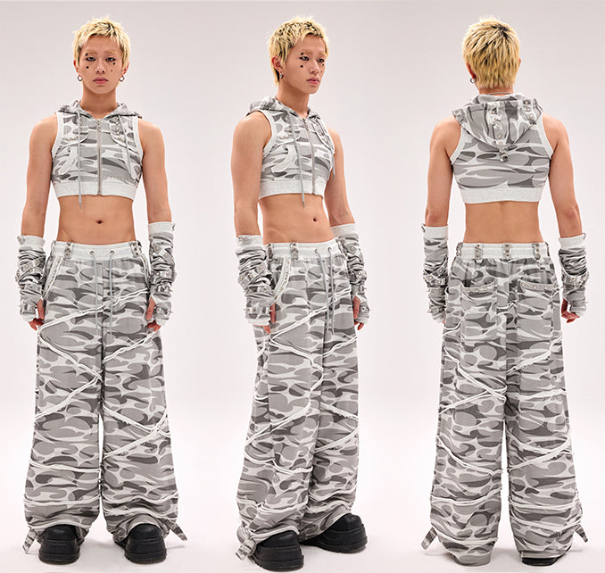 クロスストラップ スタッズグローブ ブラック/グレー/ピンク