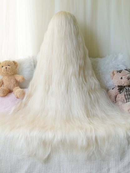 Blond/Karamell/Hellbraun/Schwarz Lange gewellte Perücke