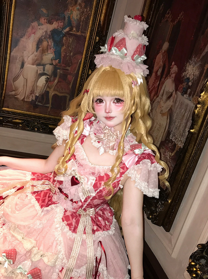 Lace Sweet Lolita Choker with Strawberry Pendant - Ball Lolita