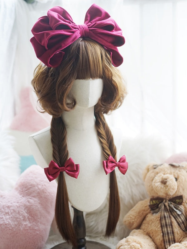 Schwarz/Karamell/Khaki/Milchweiße, hüftlange, lockige Perücke mit vollem Pony