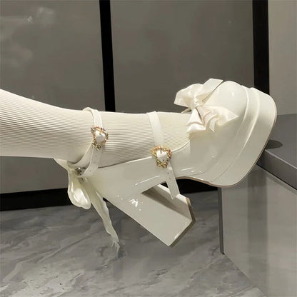 with Details Janes Sweet Lolita Mary White Snap Bow Heart