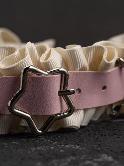 Beige & Pink Ruffle Trim KC - Strange Sugar
