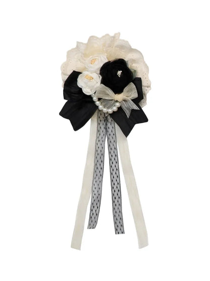 Floral Black Blue Hairclip /