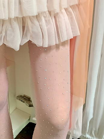 Strumpfhose mit Strassverzierung Rosa/Weiß/Schwarz/Braun/Haut