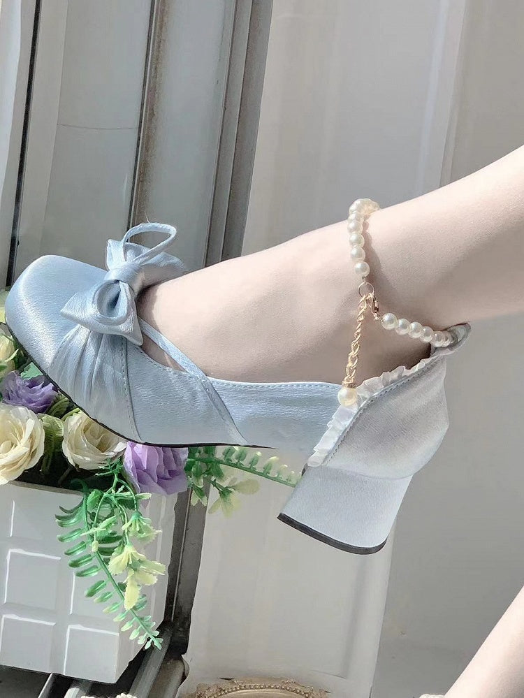 Blue Elegant Mary Janes with Detachable Straps by Love Letter