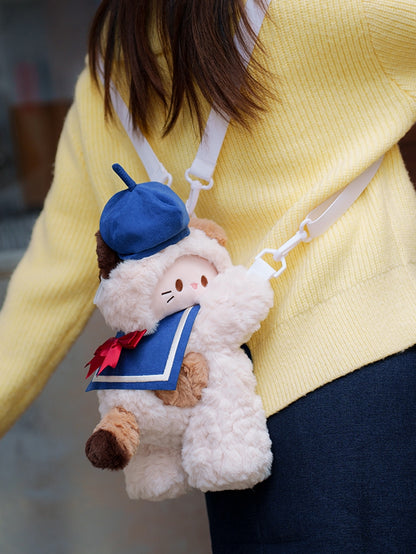 Decorated Middle/Large Sailor Blue Size Bowknot + Collar Hat