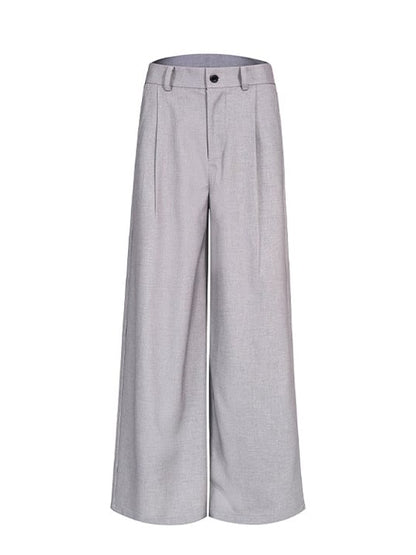 Suit Gray Men Wide-leg Pants for Draped