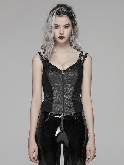 Steampunk Jacquard Black Waistcoat
