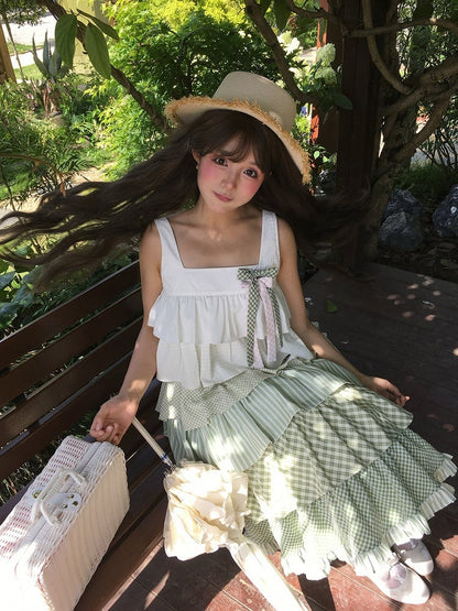 Rosa karierte Schleifenbrosche