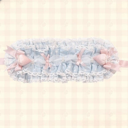 Hairband Strawberry Pink/Red/Blue with Lolita Accents Lace Trim
