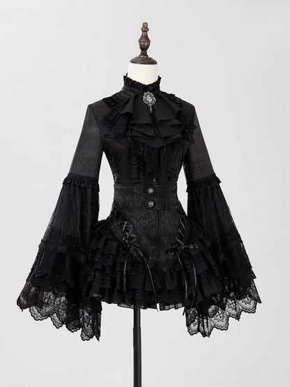 Gothic High-Waist Shorts with Lace Layers - DevilInspired Exclusive Collection